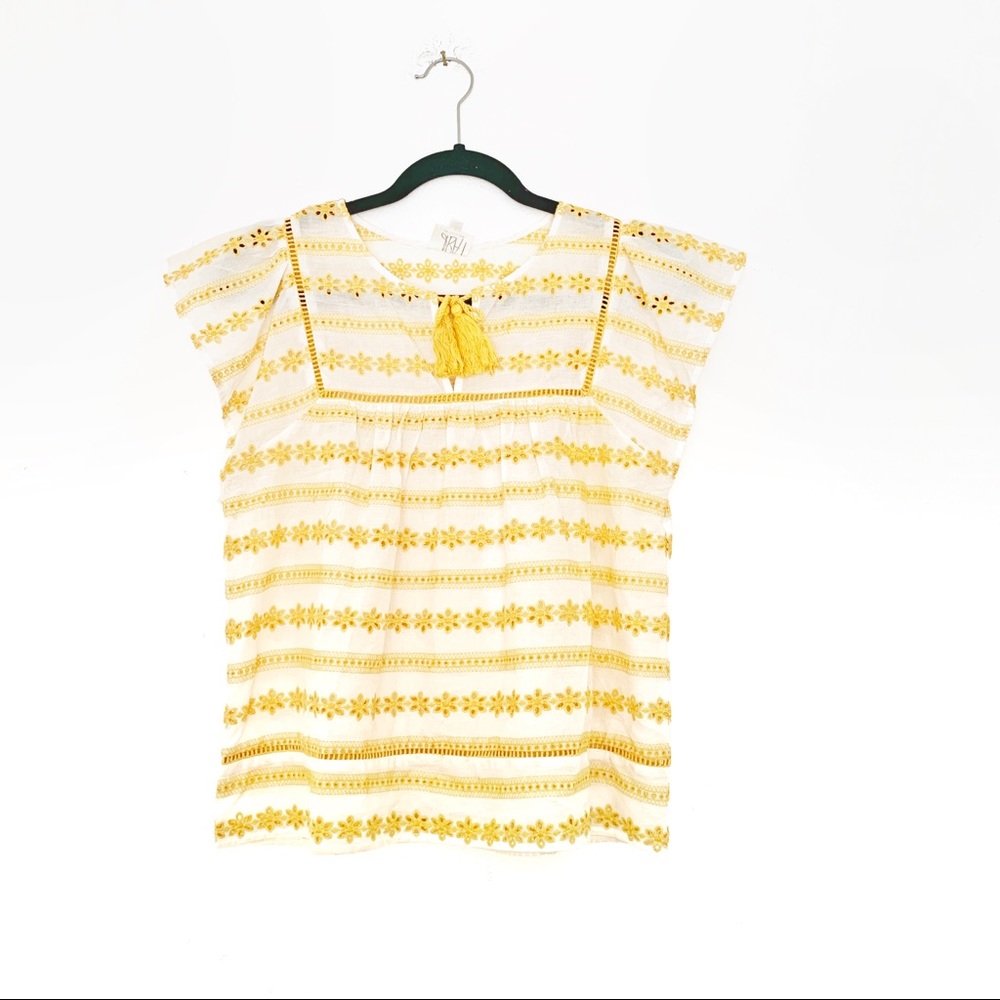 dRA LA Yellow & White Eyelet Tank Blouse